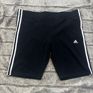 Adidas Black Shorts with White Accents